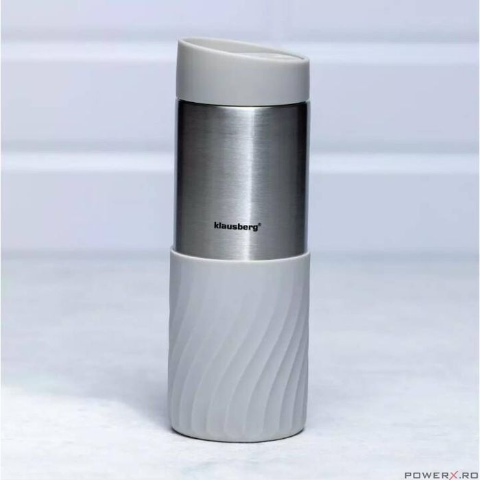 Termos, cana termica, bej, 420 ml, inox, Klausberg