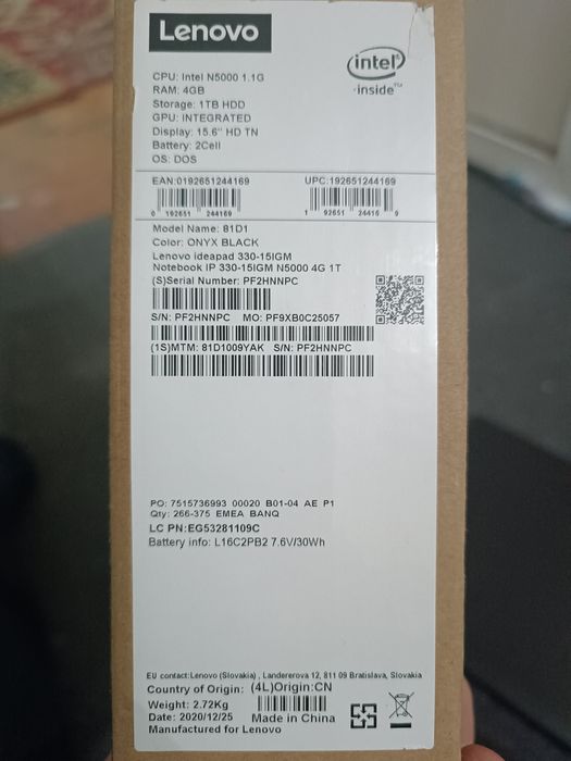 Noutbuk lenovo Ideapad