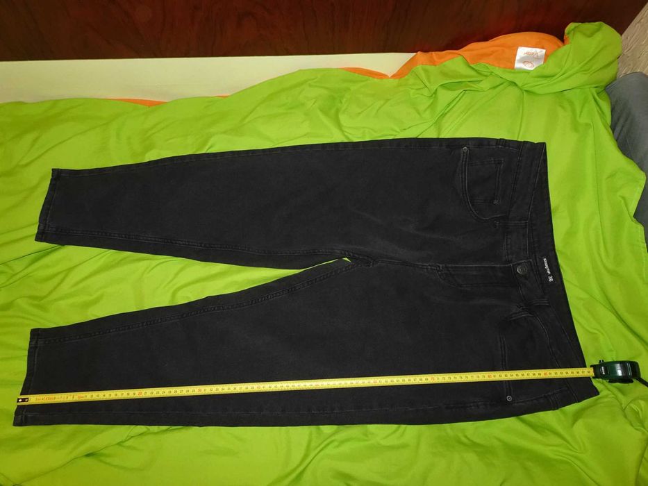 Комплект мъжки дънки, нови, размер W36, цвят: графитен + колан