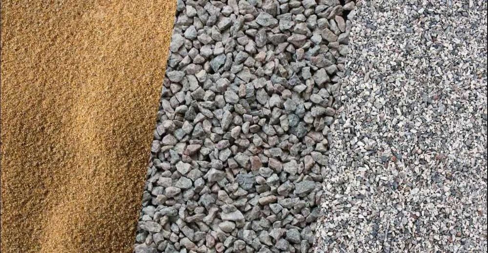 Песок, щебень, клинец, извёстка и другие строительные материалы.