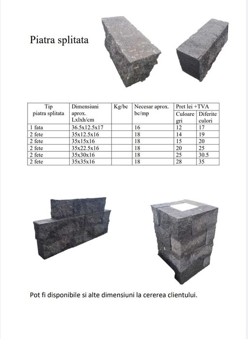 gard / zid de spijin din beton splitat