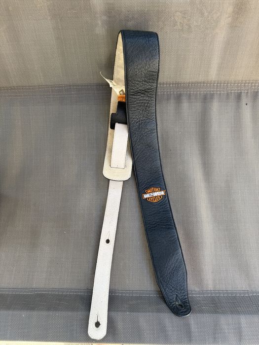 Curea de chitară Dunlop Harley Davidson din piele de 3" cu logo brodat