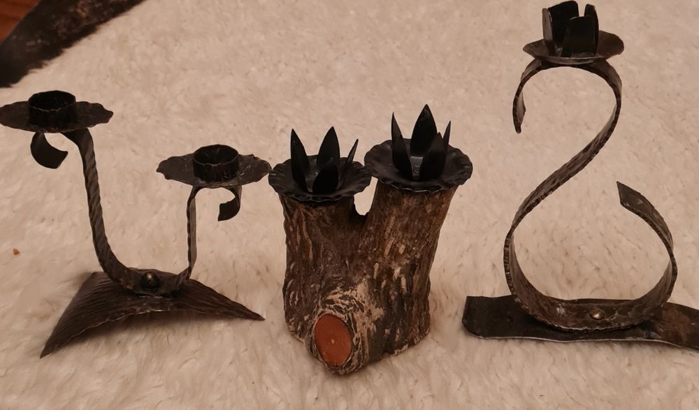 Керамичен сервиз, свещници ковано желязо и два гювеча