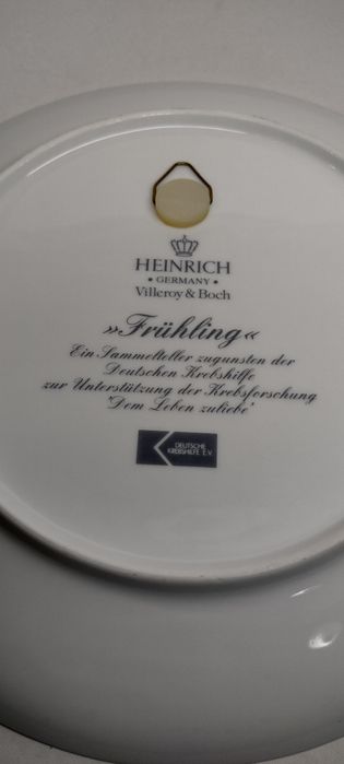 Колекционерска чиния от Villeroy and Boch, Heinrich, Германия.

Heinri