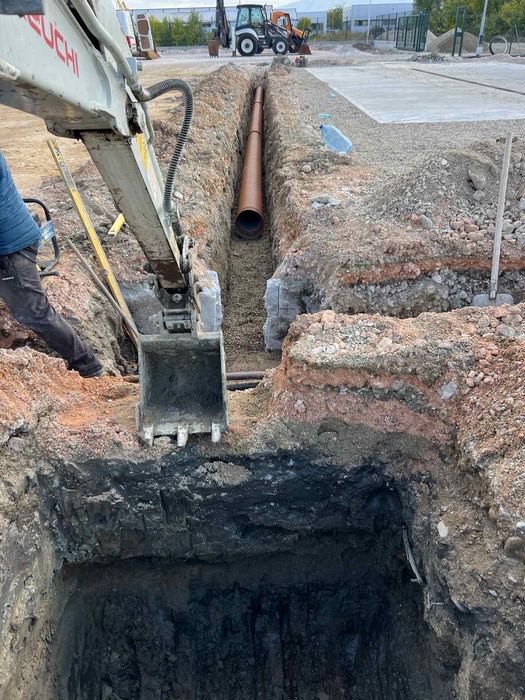 Багери, бетон, изкопи, пътища, права обратна вода, септични ями.