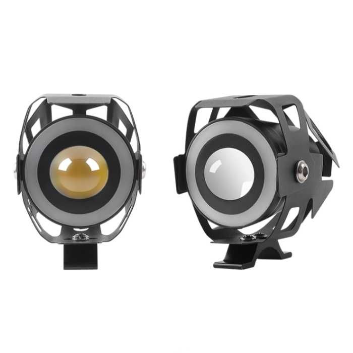 LED фар с лупа, Фар за мотоциклет, 1 брой 7W