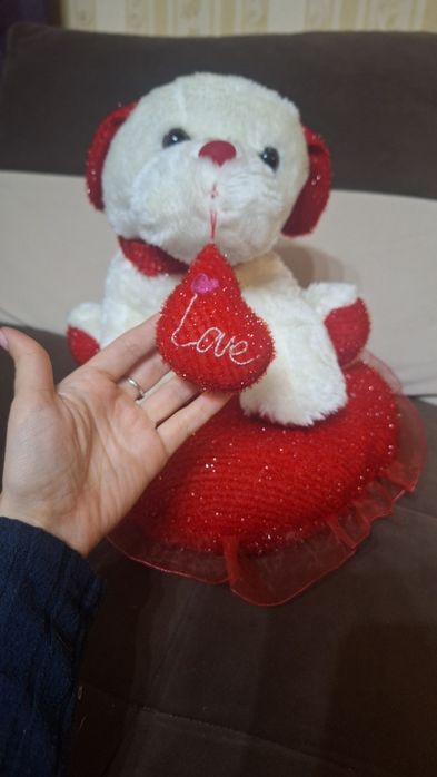 Плюшено куче сърце