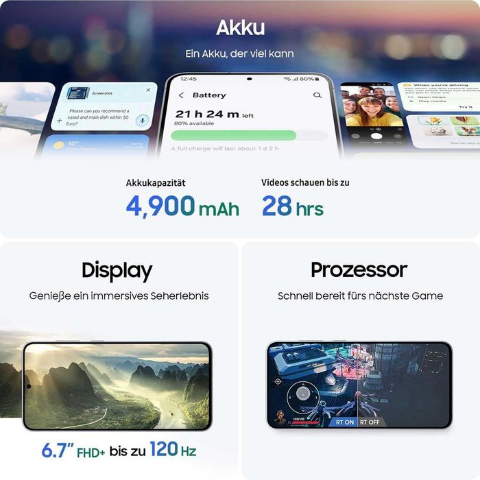 Нов! 2г. Гаранция! Samsung Galaxy S25 FE 5G 128GB + 8GB RAM Jetblack