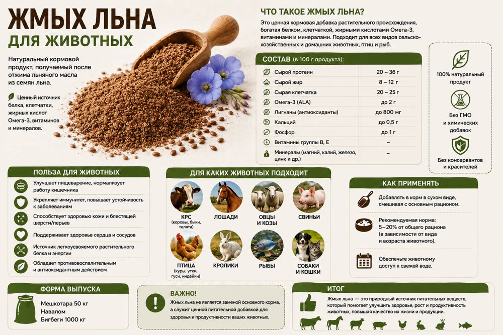 Продам жмых льна