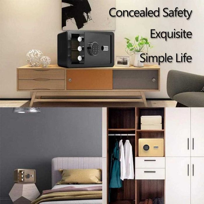 Seif hotelier din otel cu blocare electronica si cheie