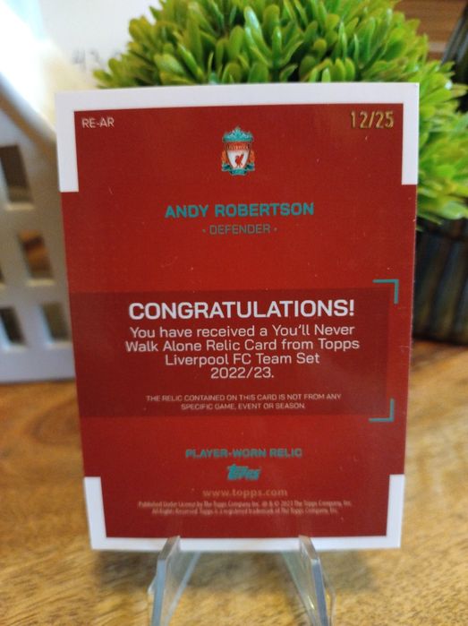 Номерирана 12/25 Jersey Relic Карта YNWA