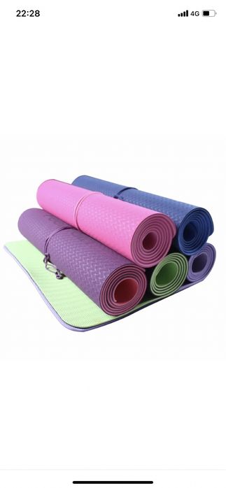 Коврик для йоги/ Каремат для фитнеса/ кирпич