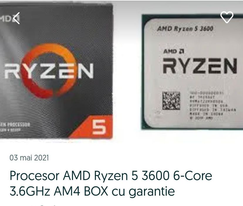 Vand Procesor AMD Ryzen 5 3600 6-Core 3.6 AM4 BOX