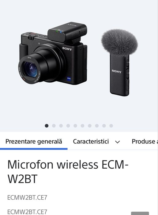 Microfon wireless Sony ECM-W2BT. Lavalera premium