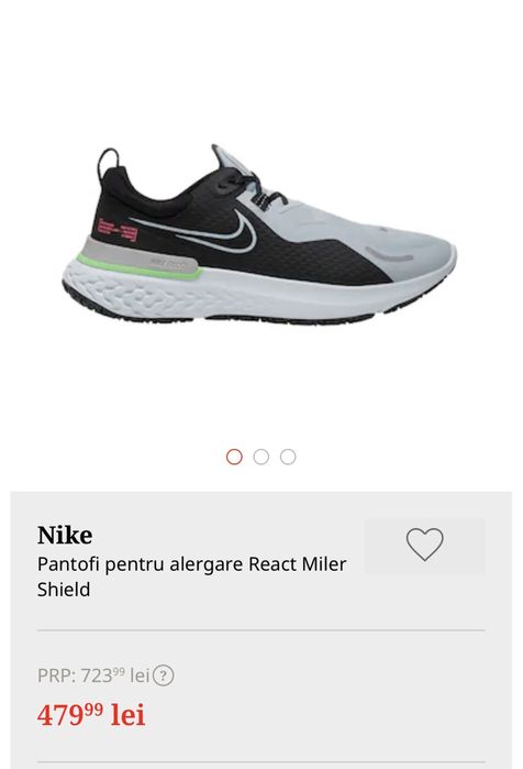 Nike react miler shield obsidian mist-pink blast