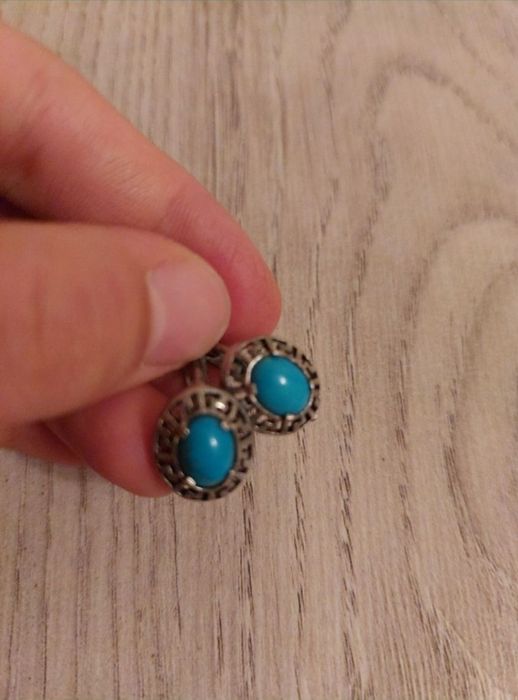 Продам серебряные серьги с бирюзой