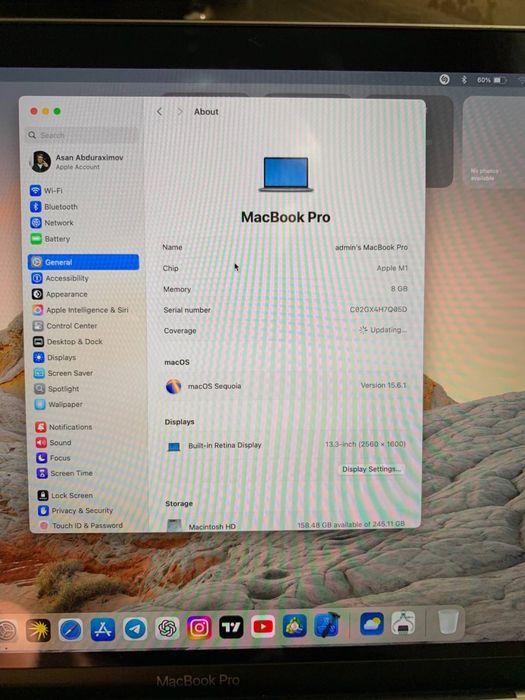 Macbook pro m1 8/256