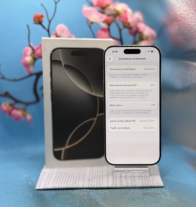 ГАРАНЦИОНЕН!!! Apple iPhone 16 Pro, 128GB, 5G, Natural Titanium