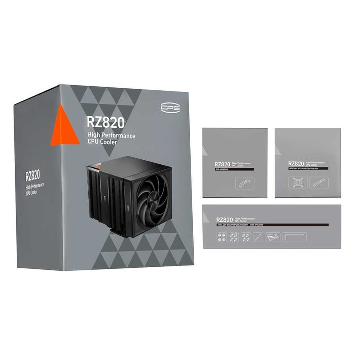 Cooler CPU PCCOOLER CPS RZ820 BK Dual Tower 290W TDP 8 Heatpipes PWM 2200RPM ARGB Intel LGA 1851 1700 AMD AM5 High-End Cooling Silent Premium Black