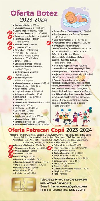 Inchiriere logistica evenimente / mese / scaune / vesela