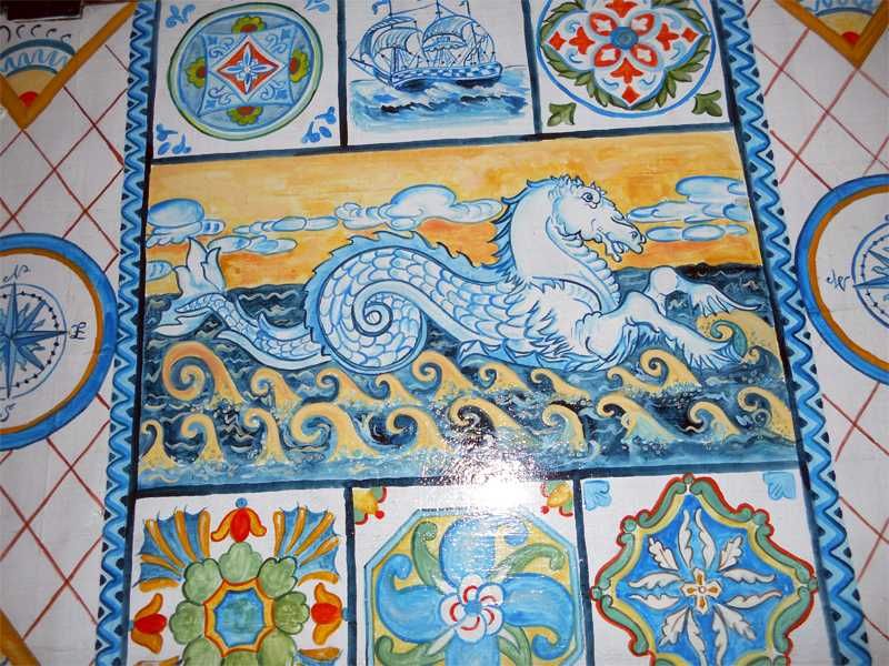 Cufar (lada) pictat manual-Sailer's trunk