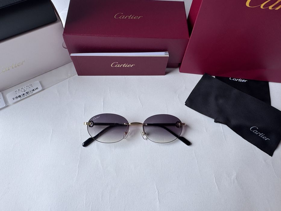 Ochelari de soare Cartier Oval-Rimless CT0579S 145, Noi