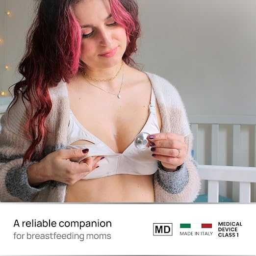COVERbasics – Сребърни чашки за кърмене, защита на чувствителни и разранени зърна, медицинско изделие, 2 бр., произведени в Италия