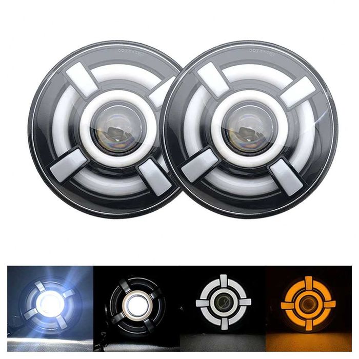 НОВ МОДЕЛ Devil Eye 200W 7 Инч Диодни Фарове Lada Niva Jeep Wrangler