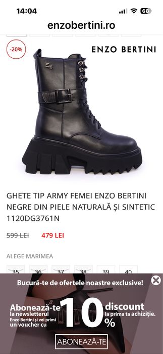 Ghete dama, piele  negre ENZO BERTINI