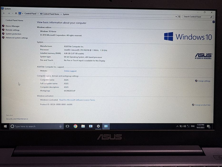 Laptop notebook ASUS E203N