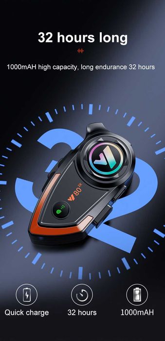 Слушалки за каска Безжичен телефонен Y80-2x Intercom интерком