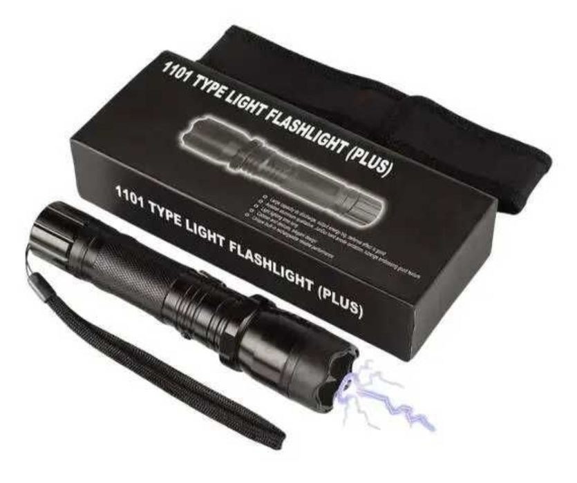 Lanterna 3 in 1 cu laser ,electrosoc,acumulator carcasa din aluminiu