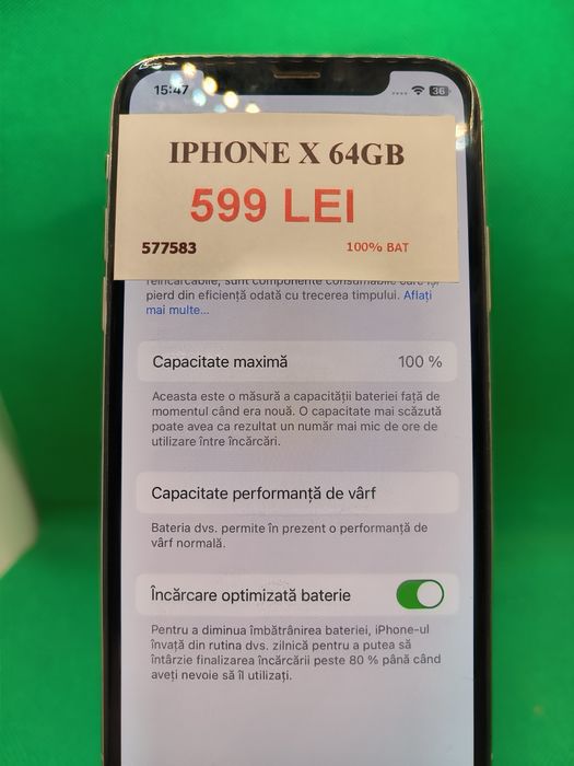Iphone x 64GB 100% bat•Amanet Lazar Crangasi•57758