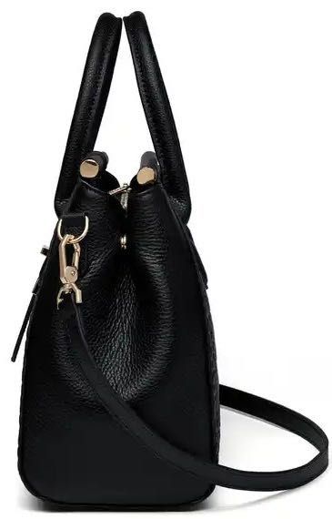 Сумка тоут натуральная кожа черный