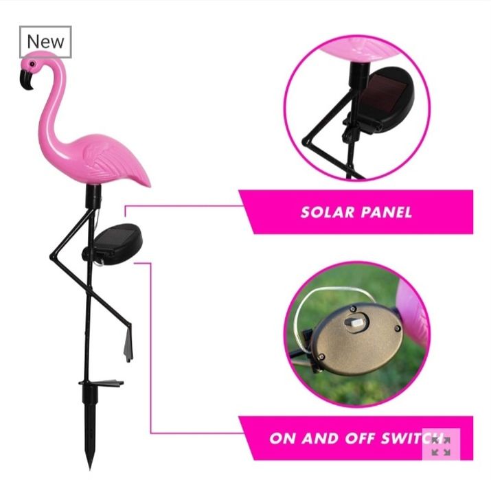 Фламинго соларна декоративна лампа
