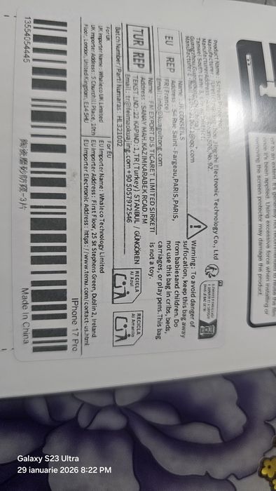 Vand folie Iphone 17 Pro