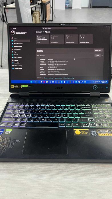 ACER NITRO 5 i9-12