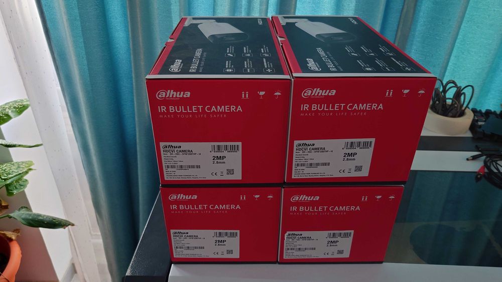 Set 4 camere ext, bullet,2 Mp FullHD, IR 40m, 2.8mm, HAC-HFW1200THP-I4