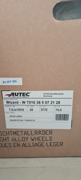 16цола 5x112 Autec 5х112,Vw,Skoda,Audi