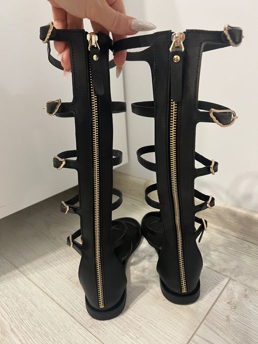 Sandale gladiator cu caramb inalt 36