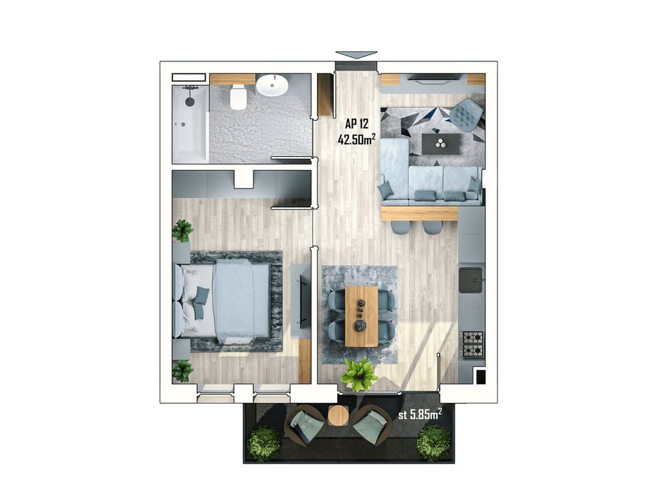 2 camere | Estimo Park | Etaj 1 | Vedere & Lumină Naturală