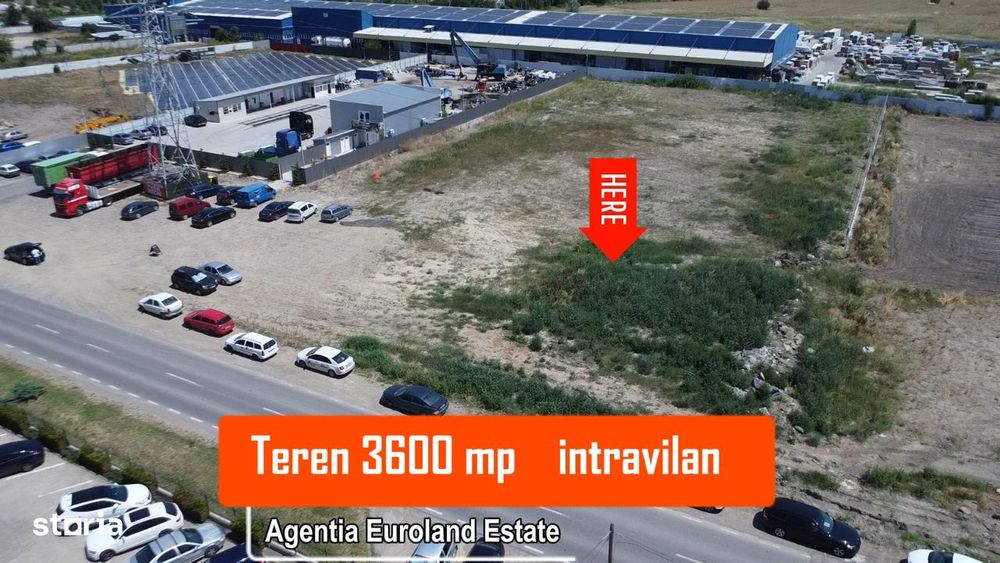 Teren intravilan 3600mp.- deschidere stradala 30ml.
