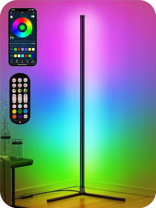 Lampa LED de colt RGB, USB, cu telecomanda si aplicatie