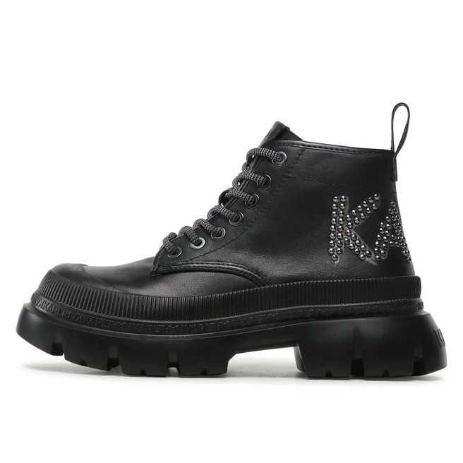 KARL LAGERFELD № 38 – Дамски боти ест кожа с лого на капси нови кутия