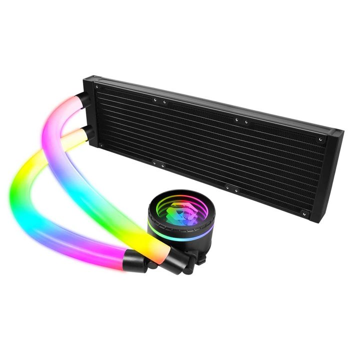 Empire Gaming Guardian P-W360 Racire Lichid AIO 360mm ARGB 3x120mm Intel LGA 1700 AMD AM5 Tuburi Transparente Iluminate Pompa Cupru Gaming PC Black