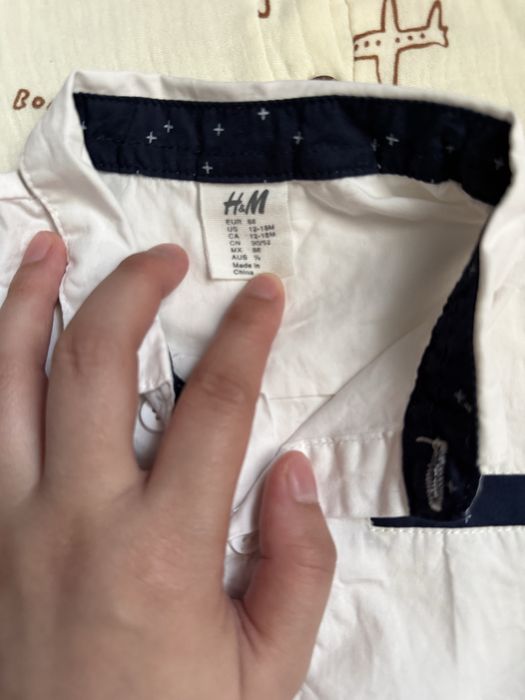 H&M рубашка с бабочкой и бодик