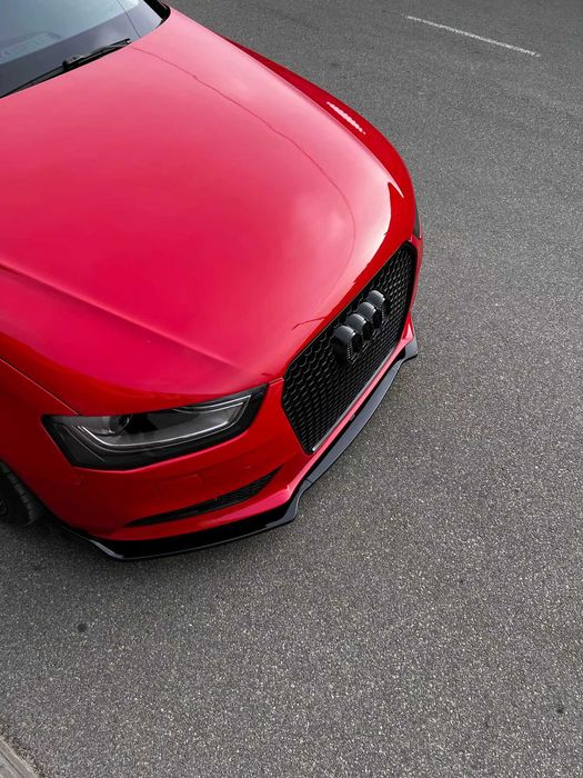 Prelungire Extensie Lip Bara Fata Audi A4 B8 2009-2012, Negru Lucios