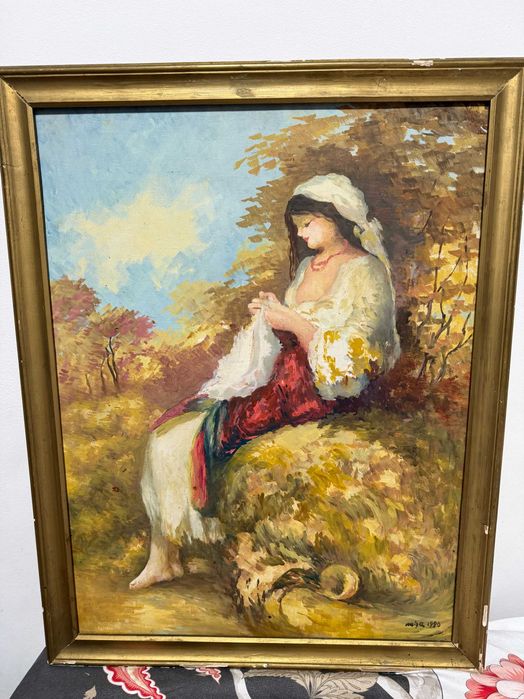 tablou pictat pe panza in ulei pictura pe panza tablou vechi pe panza