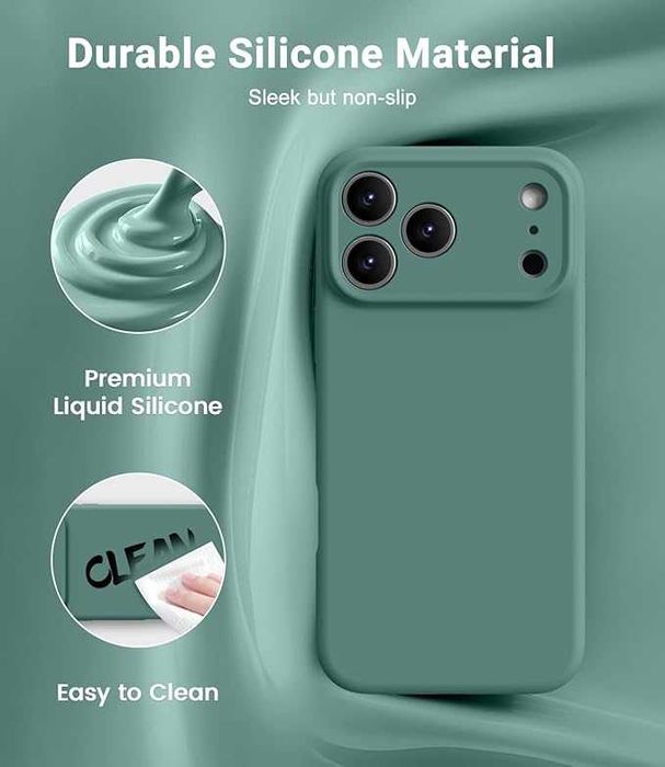 Husa iPhone 17 Pro Luxury Elegance, Microfibra Alcantara, Verde