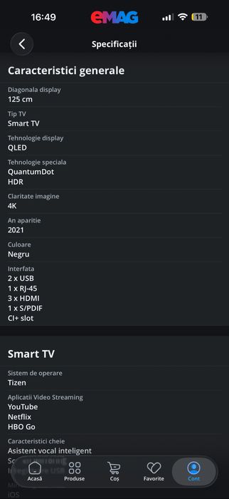 Televizor Samsung 50Q60A, 125 cm, Smart, 4K Ultra HD, QLED,